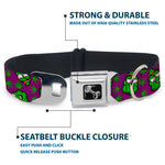 Buckle-Down Seatbelt Buckle Dog Collar - Marijuana Nugs/Leaves Cartoon Purple/Green
