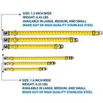 Dog Bone Black/Silver Seatbelt Buckle Collar - Measuring Tape Yellow/Black/Red