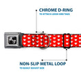 Load image into Gallery viewer, Dog Bone Seatbelt Buckle Collar - Mini Hearts Monogram Red/White