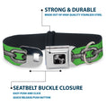 Load image into Gallery viewer, Dog Bone Seatbelt Buckle Collar - Metal Chain Green/Gray