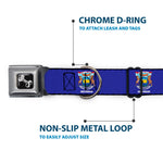 Dog Bone Black/Silver Seatbelt Buckle Collar - Michigan Flag Continuous