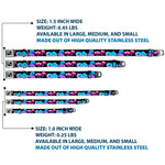 Dog Bone Black/Silver Seatbelt Buckle Collar - Mushroom Glow Black/Multi Color