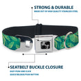 Load image into Gallery viewer, Dog Bone Seatbelt Buckle Collar - Palm Leaves Stacked Pastel Greens