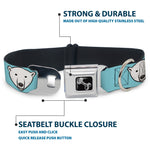 Dog Bone Seatbelt Buckle Collar - Polar Bear Repeat Baby Blue