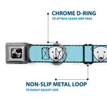 Dog Bone Seatbelt Buckle Collar - Polar Bear Repeat Baby Blue