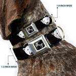 Dog Bone Seatbelt Buckle Collar - Polar Bear Repeat Black