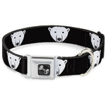 Dog Bone Seatbelt Buckle Collar - Polar Bear Repeat Black