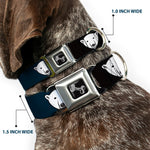 Dog Bone Seatbelt Buckle Collar - Polar Bear Repeat Black/Blue Fade