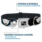 Dog Bone Seatbelt Buckle Collar - Polar Bear Repeat Black/Blue Fade