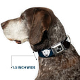 Load image into Gallery viewer, Dog Bone Seatbelt Buckle Collar - Polar Bear Repeat Black/Blue Fade