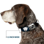 Dog Bone Seatbelt Buckle Collar - Polar Bear Repeat Black/Blue Fade