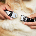 Dog Bone Seatbelt Buckle Collar - Polar Bear Repeat Black/Blue Fade