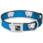 Dog Bone Seatbelt Buckle Collar - Polar Bear Repeat Black/Blue Fade