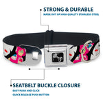 Dog Bone Seatbelt Buckle Collar - Penguins w/Cupcakes Fuchsia/Multi Color