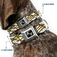 Load image into Gallery viewer, Dog Bone Seatbelt Buckle Collar - Police Line White/Yellow
