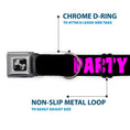 Load image into Gallery viewer, Dog Bone Seatbelt Buckle Collar - PARTY TIME! Black/Fuchsia