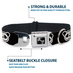 Dog Bone Seatbelt Buckle Collar - Panda Bear Cartoon2 Black/White