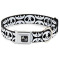 Load image into Gallery viewer, Dog Bone Seatbelt Buckle Collar - Smiling Panda Repeat Black/White