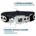 Dog Bone Seatbelt Buckle Collar - Panda Face Black/White