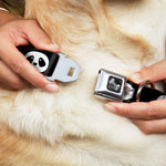 Dog Bone Seatbelt Buckle Collar - Panda Face Black/White