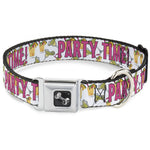 Buckle-Down Seatbelt Buckle Dog Collar - PARTY TIME! w/Drinks
