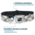 Load image into Gallery viewer, Dog Bone Seatbelt Buckle Collar - Plaid X Weathered White/Gray