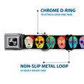 Load image into Gallery viewer, Dog Bone Black/Silver Seatbelt Buckle Collar - Painted Sugar Skulls Black/Multi Color