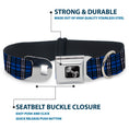 Load image into Gallery viewer, Dog Bone Seatbelt Buckle Collar - Plaid Navy