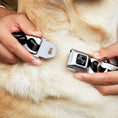 Load image into Gallery viewer, Dog Bone Black/Silver Seatbelt Buckle Collar - Plastic Mustache White/Black