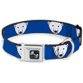 Load image into Gallery viewer, Dog Bone Seatbelt Buckle Collar - Polar Bear w/Mustache Royal