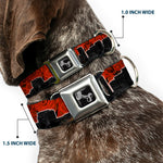 Dog Bone Seatbelt Buckle Collar - Portland Vivid Skyline Red Roses/Black
