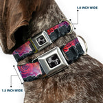 Dog Bone Seatbelt Buckle Collar - Portland Vivid Skyline Cosmic Roses