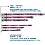 Dog Bone Seatbelt Buckle Collar - Portland Vivid Skyline Cosmic Roses