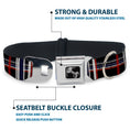 Load image into Gallery viewer, Dog Bone Seatbelt Buckle Collar - Plaid Black/Red/White/Blue