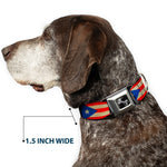 Dog Bone Seatbelt Buckle Collar - Puerto Rico Flag Weathered