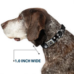Buckle-Down Seatbelt Buckle Dog Collar - Pot Leaves/Smoke Black/Gray/White