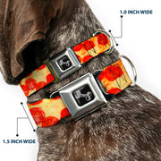 Dog Bone Seatbelt Buckle Collar - Pepperoni Pizza Vivid