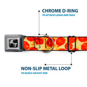 Dog Bone Seatbelt Buckle Collar - Pepperoni Pizza Vivid