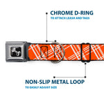 Dog Bone Seatbelt Buckle Collar - Plaid X4 Oranges/White