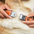 Load image into Gallery viewer, Dog Bone Seatbelt Buckle Collar - Plaid X4 Oranges/White