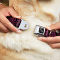 Load image into Gallery viewer, Dog Bone Black/Silver Seatbelt Buckle Collar - Paisley Black/Neon Pink