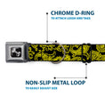 Load image into Gallery viewer, Dog Bone Seatbelt Buckle Collar - Paisley Black/Neon Yellow