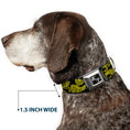 Load image into Gallery viewer, Dog Bone Seatbelt Buckle Collar - Paisley Black/Neon Yellow