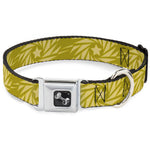 Dog Bone Seatbelt Buckle Collar - Pinwheel Star Olive Green/Beige