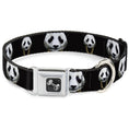 Load image into Gallery viewer, Dog Bone Seatbelt Buckle Collar - Panda w/Gold Chain Black