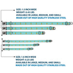 Dog Bone Seatbelt Buckle Collar - Pineapple Repeat Aqua Blue