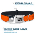 Load image into Gallery viewer, Dog Bone Black/Silver Seatbelt Buckle Collar - Pet Quote NO DOGS Orange/White
