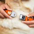 Load image into Gallery viewer, Dog Bone Black/Silver Seatbelt Buckle Collar - Pet Quote NO DOGS Orange/White