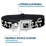 Dog Bone Seatbelt Buckle Collar - Steaks w/MEAT Text