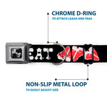 Dog Bone Seatbelt Buckle Collar - Steaks w/MEAT Text